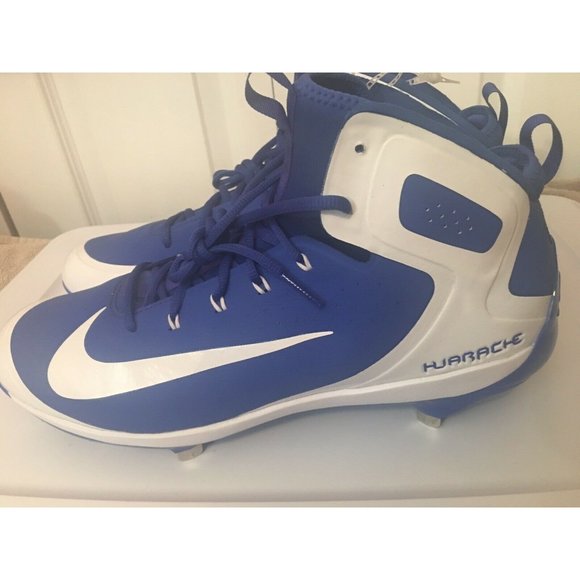 New Nike Alpha Huarache Elite Mid sz 16 Royal Blue White 923428 411 Nwt - Picture 7 of 9